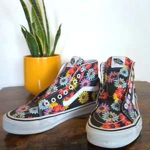 Vans Sk8-Hi Tapered Skate Shoe - Black / Peace Floral